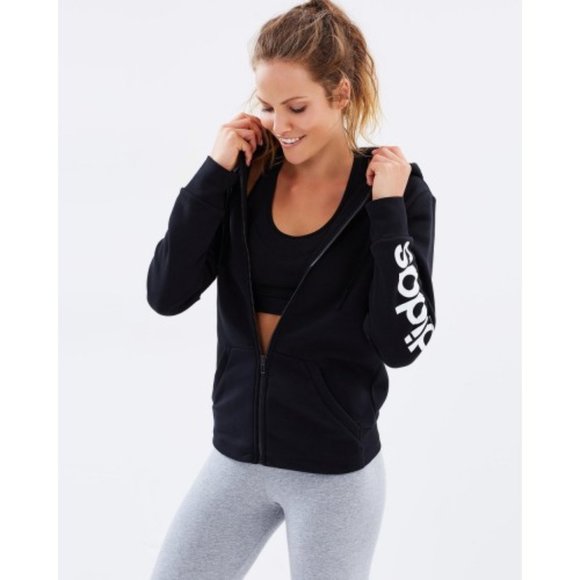 Adidas Women's Essentials Full Zip Fleece Hoodie - Picture 1 of 8